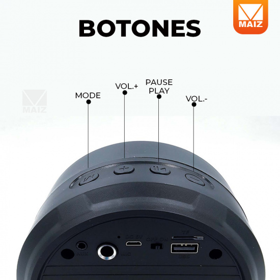 Bocina Bluetooth Llanta Luz Led