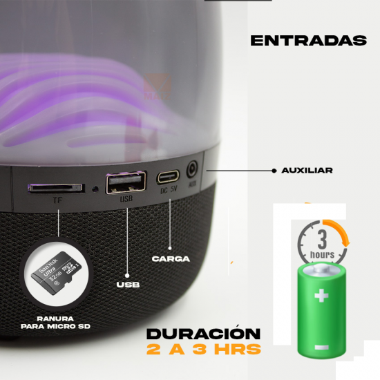 Bocina Bluetooth Recargable Cono