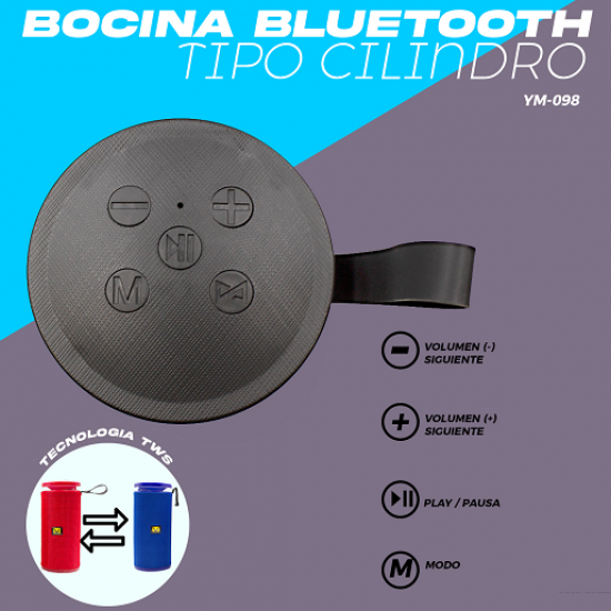 Bocina Bluetooth Tipo Cilindro