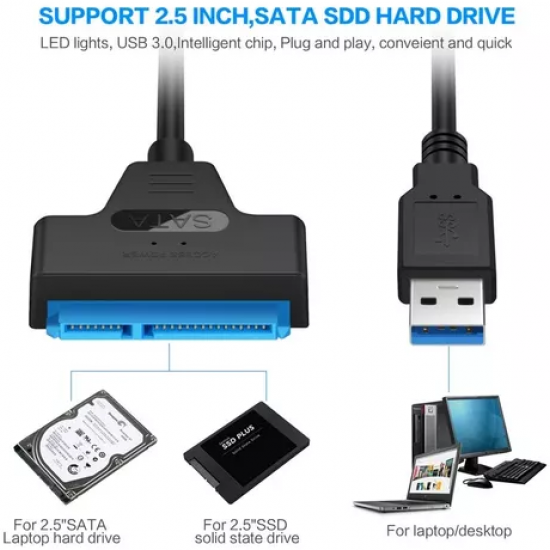 Cable Adaptador para Disco Duro USB 3.0 A Sata