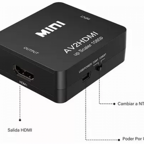 Adaptador RCA A HDMI 1080p Convertidor De Audio Y Video