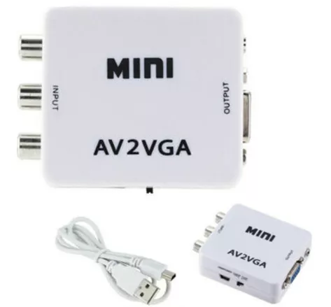 Convertidor De Vídeo Mini AV2VGA De RCA A VGA